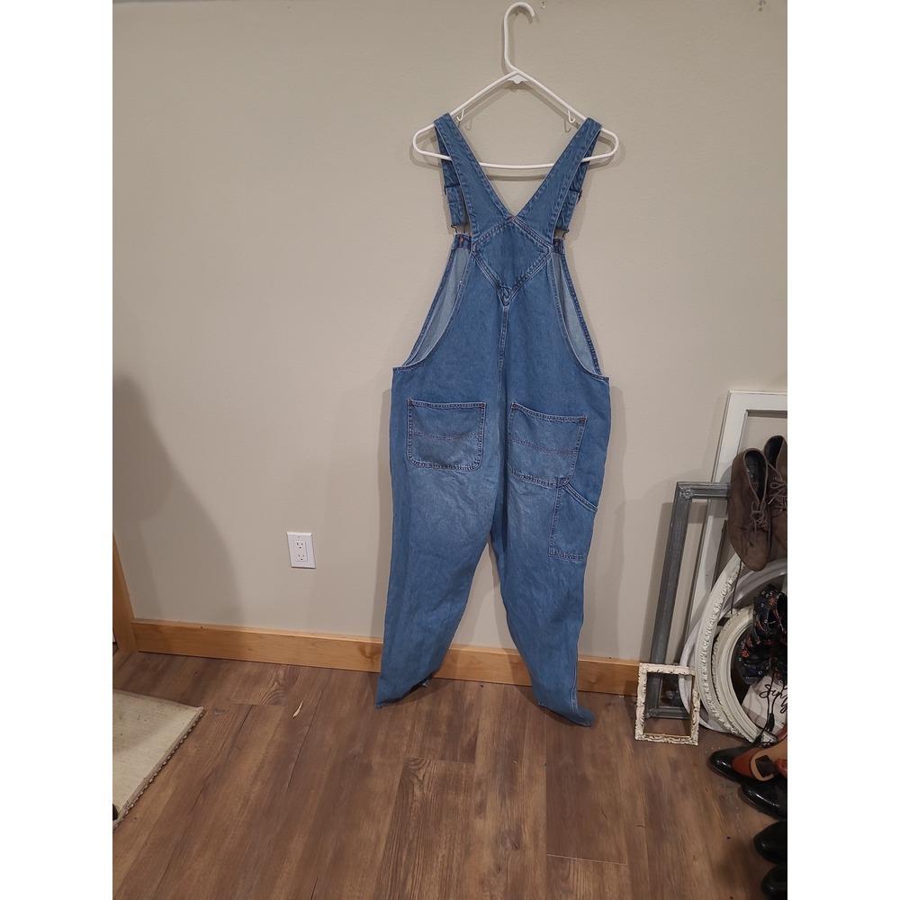 Old Navy Denim Overalls Women SZ 18 Tall casual boho country girl Western street - Picture 4 of 10